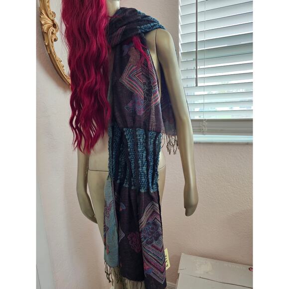 NWT Tan's Multicolored Pashmina Kimono Body Wrap Scarf One Size - Picture 2 of 7